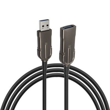 Kabel USB3.0 Zásuvka/zásuvka s černým poniklovaným pláštěm