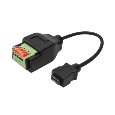 Adaptérový kabel USB Micro B samice na 5pinový terminálový blok s tlačítkem